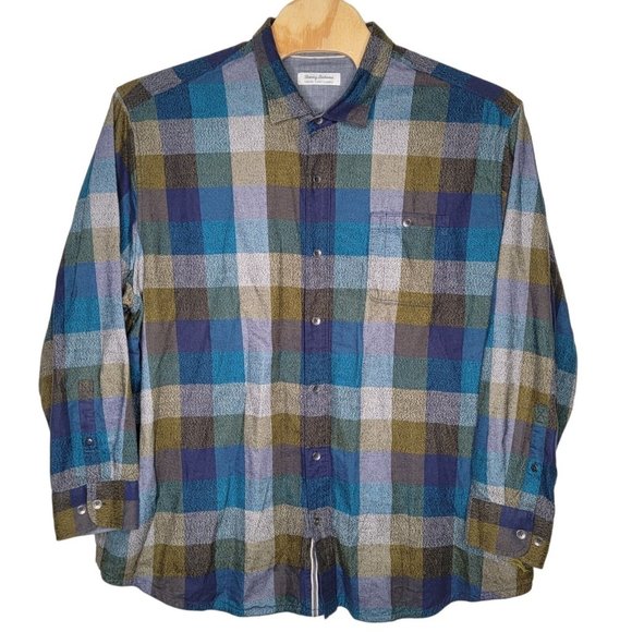 Tommy Bahama‎ Canyon Beach Flannel 3XLB Big Plaid Long Sleeve Button Down Shirt - Picture 1 of 7